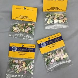 Lot of 4 Miniature Assorted Buttons Potpourri